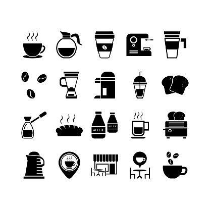 Coffee shop icon set