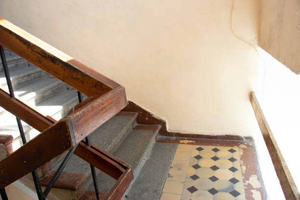 istock Staircase in an old office building in Ukraine, building and interior 1403509201