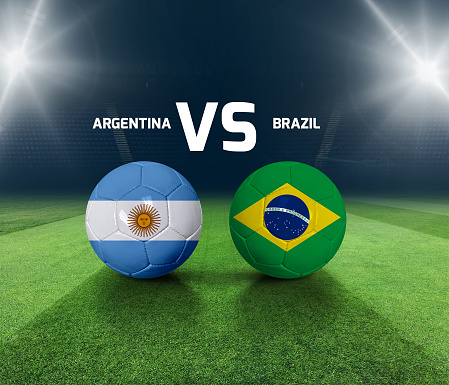Soccer matchday template. Argentina vs Brazil Match day template.