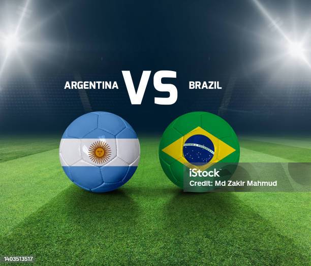 Soccer Matchday Template Argentina Vs Brazil Match Day Template Stock Photo - Download Image Now