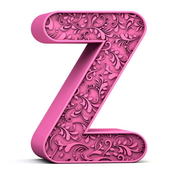 istock 3d floral alphabet Z isolated on white background. 3d illustration. 1403516708