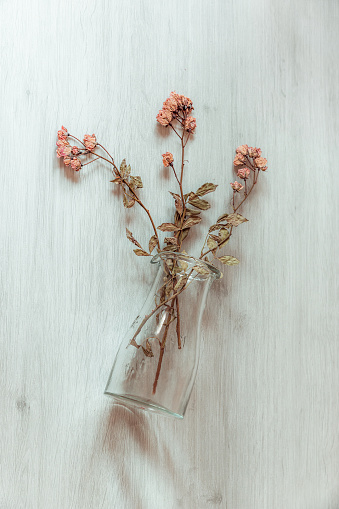 Beautiful dried and pressed flowers bouquet
