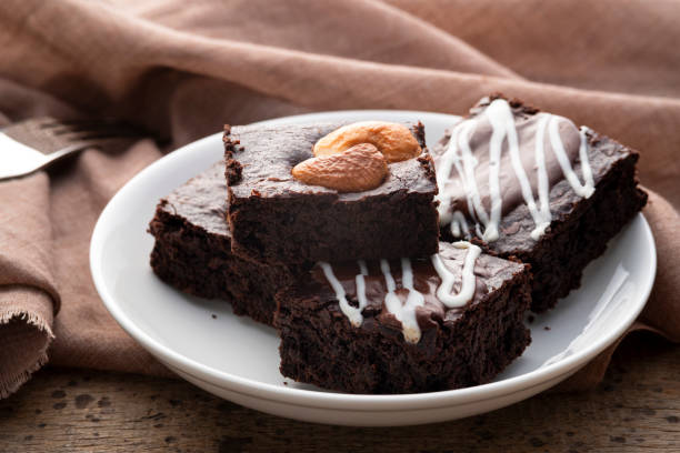 istock Chocolate Brownie topping with cashew nut 1403524325