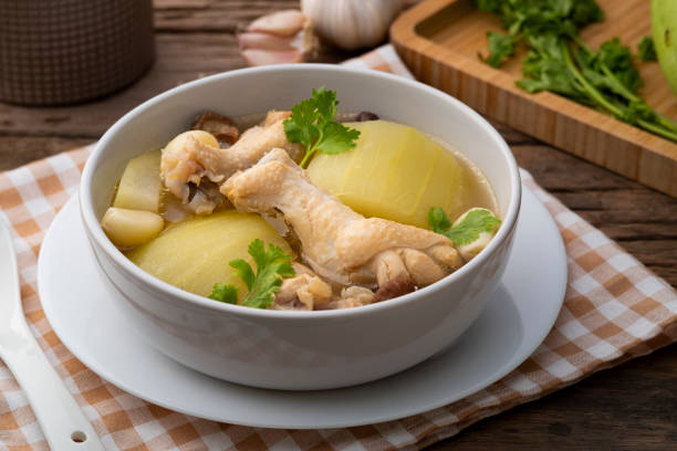 istock Chicken and gourd with preserved lime soup 1403524346