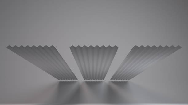 istock Wide Straight Strips With Ridges Floating Panels Below 1403526292