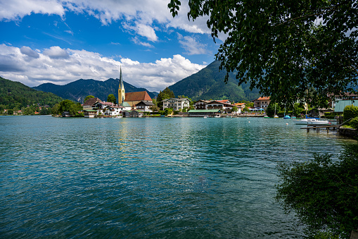 Aerial of Altausseer see, Austria, Salzkammergut