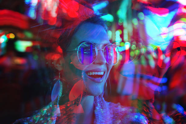 Woman having psychedelic trip with hallucinations after drug abuse Young woman having psychedelic trip with hallucinations after drug abuse lsd trip stock pictures, royalty-free photos & images