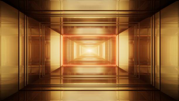 istock Shiny Red Light in the Gold Room 3D Rendering 1403527866