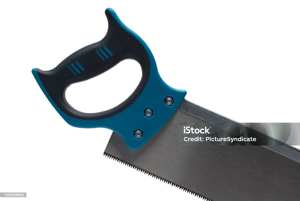 Hand Saw Rectangular Rectangular Hand Saw Blue Handle White Background Stock Photo ...