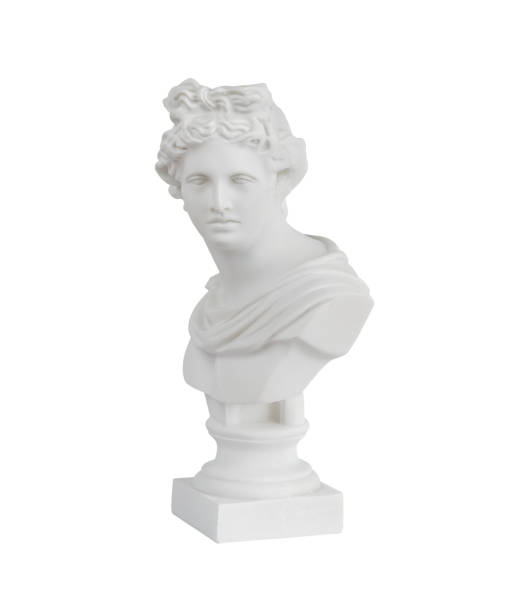 istock Plaster figure of Apollo isolated on a white background. Minimal concept. 1403531101
