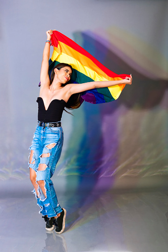 PROUD BISEXUAL WITH THE RAINBOW FLAG