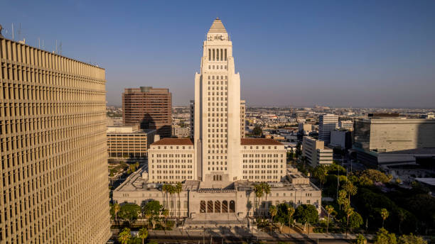 los angeles city hall - los angeles city hall imagens e fotografias de stock