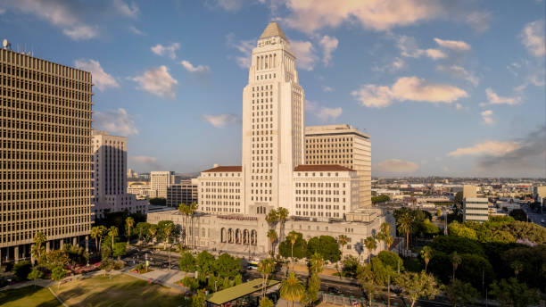 мэрия лос-анджелеса - los angeles city hall стоковые фото и изображения