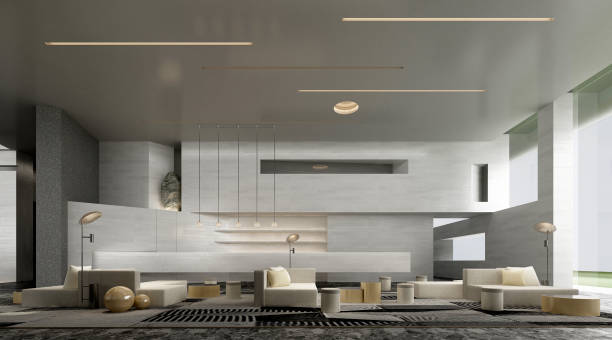 istock 3d render luxury hotel lobby entrance 1403536244