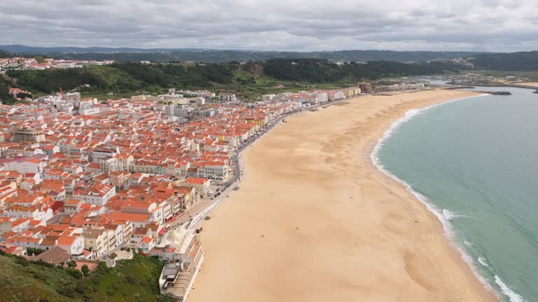 Historic Nazare town at the west coast of Portugal