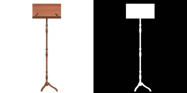 3D rendering illustration of a wooden music stand