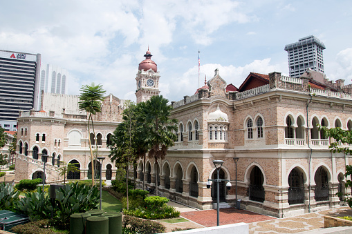 Kuala Lumpur, Malaysia - Jun 07, 2022: Sultan Abdul Samad building located in front of the Merdeka Square in Kuala Lumpur Malaysia. It is one of the most iconic buildings in Kuala Lumpur