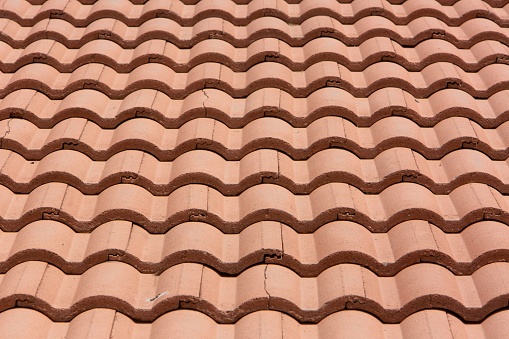 Abstract shot of a tile roof.