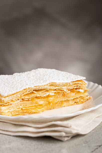 istock Mille feuille dessert on the plate. 1403559754