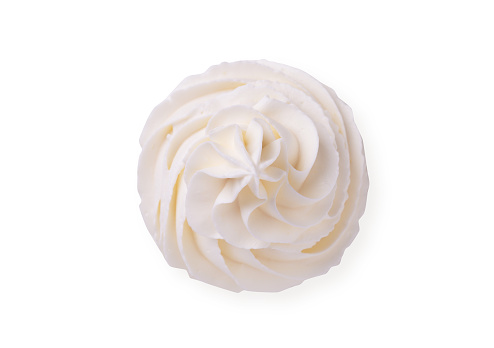 whipped cream with clipping path.
