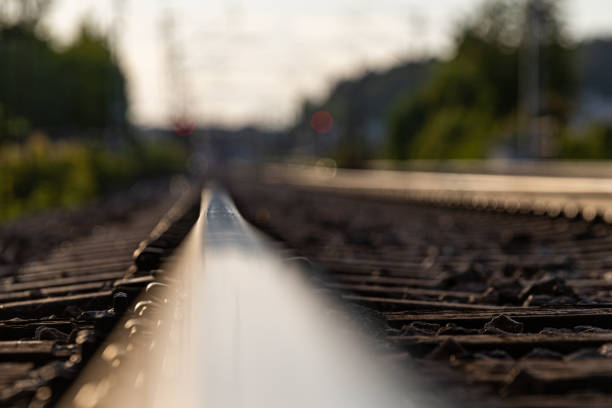 Stockholm, Sweden Train track receding into distance.