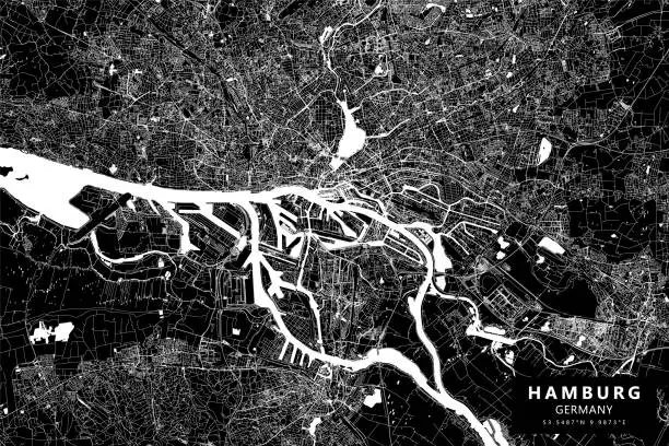 Vector illustration of Hamburg, Germany Vector Map