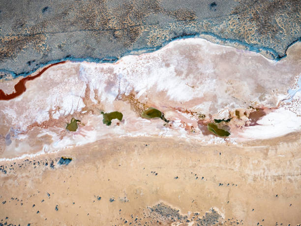 istock Aerial view of water and sand patterns 1403574108