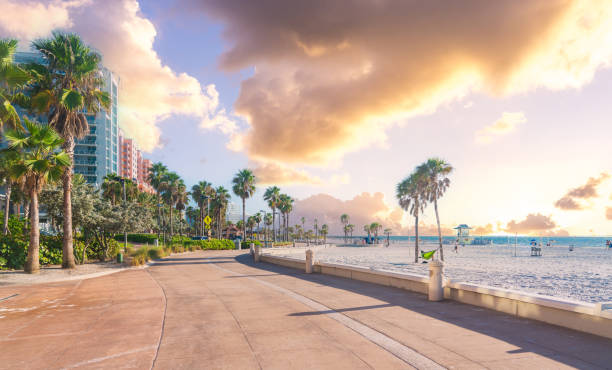 istock Clearwater beach with beautiful white sand in Florida USA 1403586053