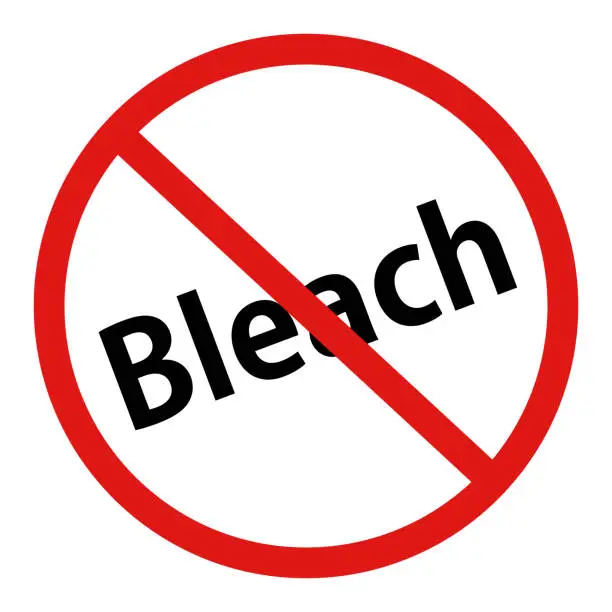 Vector illustration of Prohibition of bleaching. Washing warning. Vector.