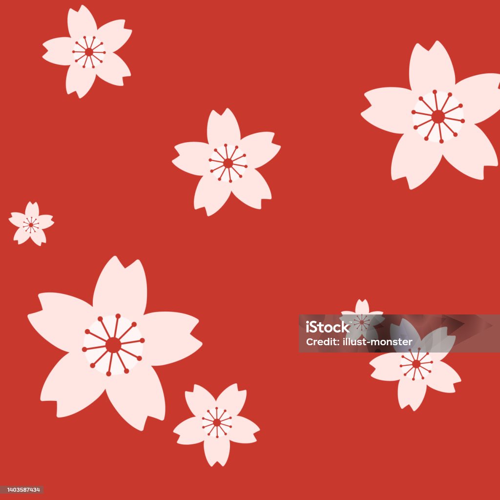 Japanese Cherry Blossom Wallpaper Vector Stock Illustration - Download  Image Now - Cherry Tree, Icon, Japan - iStock