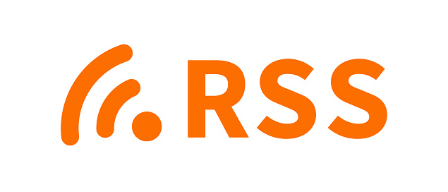 RSS radio wave icon and RSS logo. Feeds and news. Editable vector.