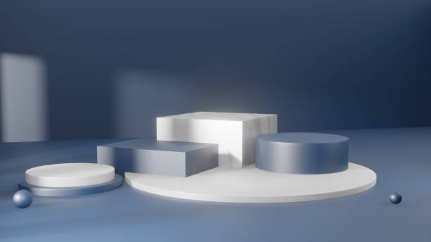 istock 3d rendering illustration of podium stage display showcase for product placement in minimal design. 1403589988