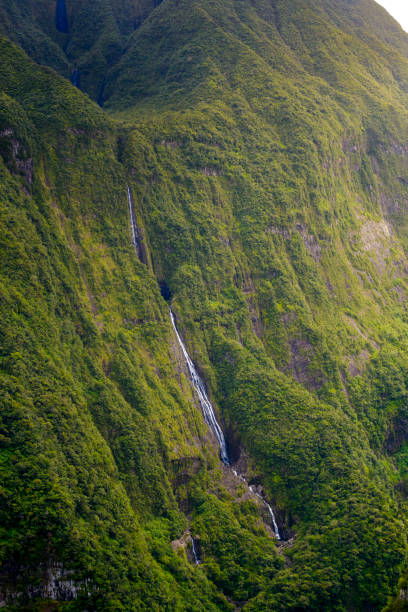 Takamaka Valley and waterfall at Reunion Island
