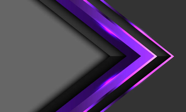istock Abstract purple arrow direction geometric on grey with blank space design modern futuristic background vector 1403600256