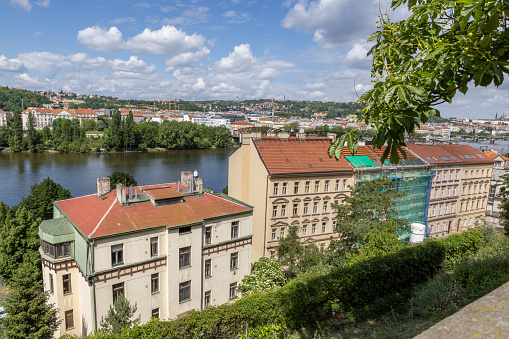 View from the Vyšehrad church. Prague, Czech Republic