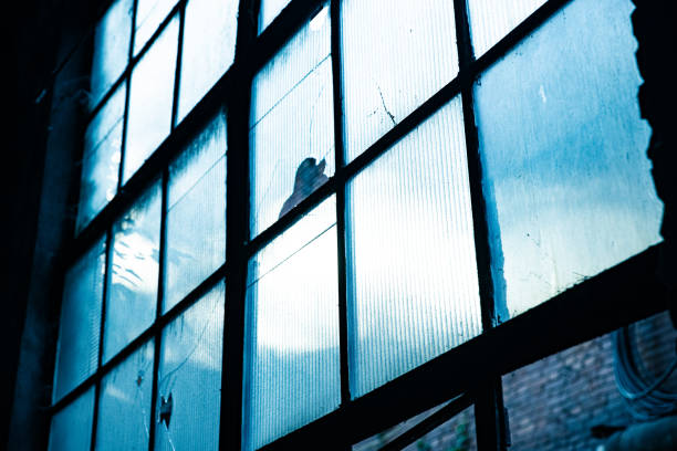 istock Abandoned factory broken glass 1403601523