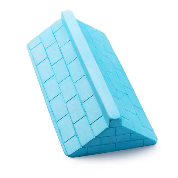 istock Blue plaster ramp with three sides for fingerboarding, isolated on a white background 1403602125