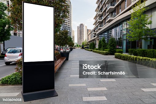 istock LCD screen billboard for outdoor advertising on a city street 1403604058