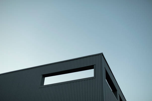 istock Factory building. Industrial structure. Technical building in city. 1403604280