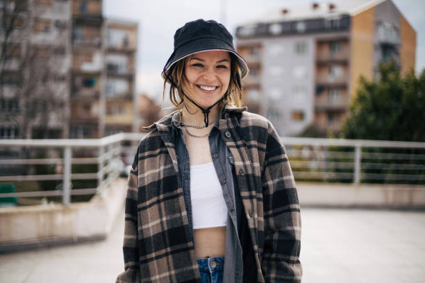 istock Young girl is dancing on the rooftop 1403608197