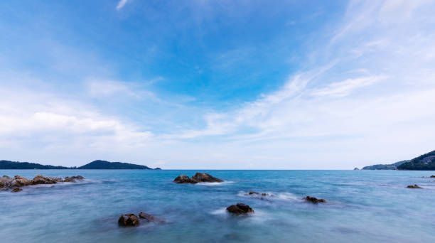 istock Long exposure image of Sea sky nature view in sunny day scenery background 1403608270