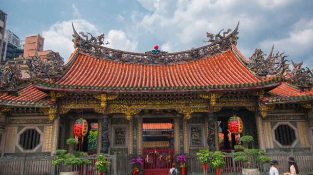China, Tradition, Religion, Belief. Taiwan, historic site, Longshan Temple stock photo