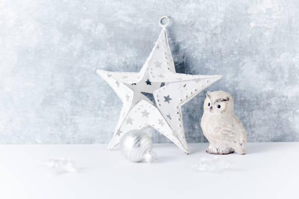 istock Christmas star on bright wooden background. Close up. Copy space. 1403612961