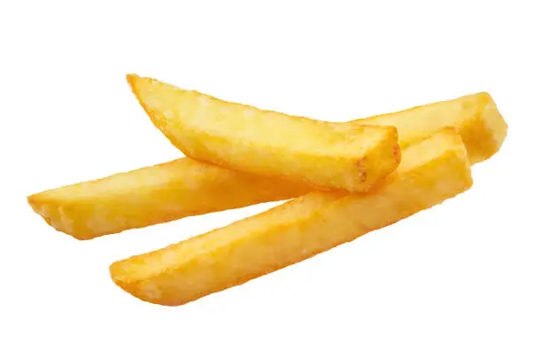 Potato fries, isolated on white background