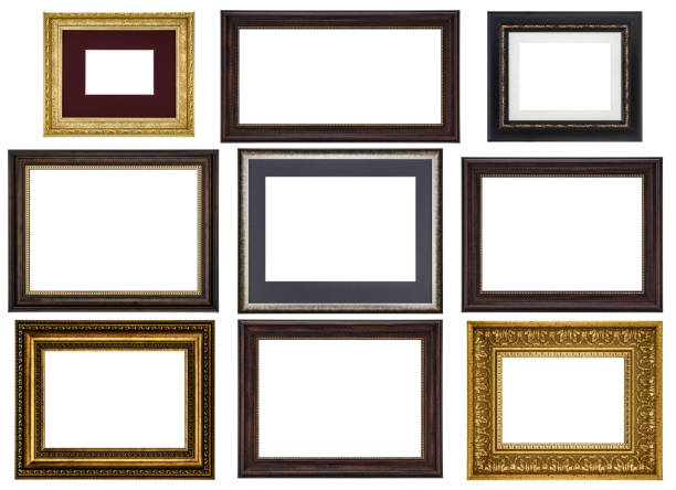 istock Collection of various antique frames on white background 1403620488
