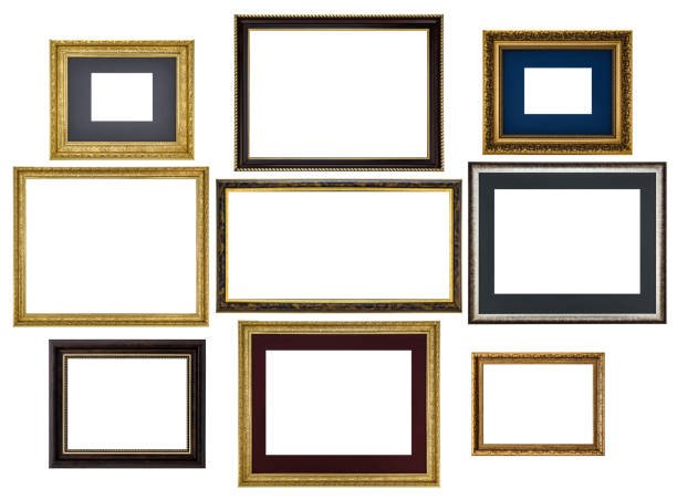 istock Collection of various antique frames on white background 1403621061