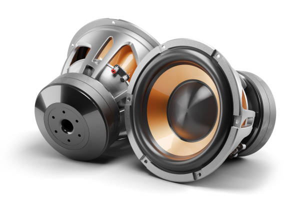 istock Two sound bass car speakers 3D 1403621072