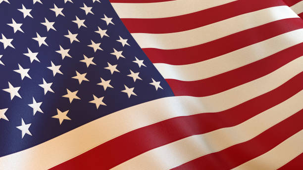 istock American Flag Low Angle Close up, USA 1403622801