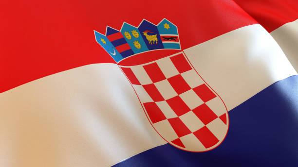 istock Croatia Flag Low Angle Close up 1403622991