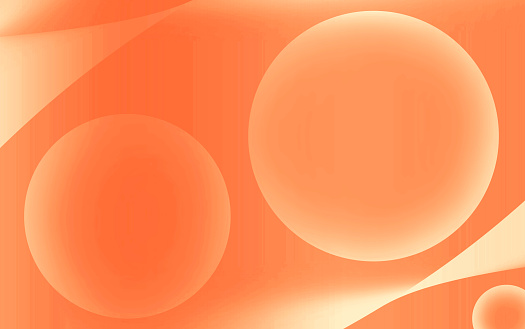 Gradient Aerospace Orange Colored 3D Various Sized Spheres for Abstract Background